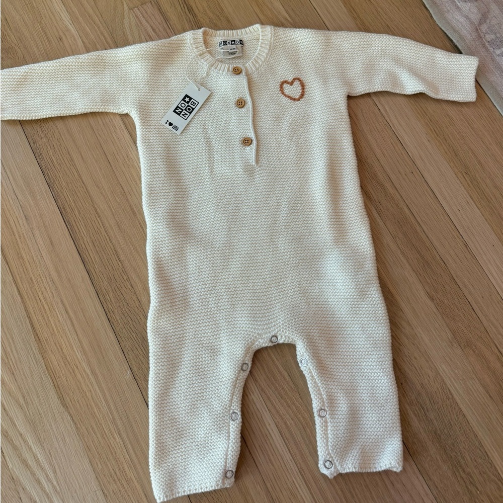 Bonton Knit Heart Jumpsuit